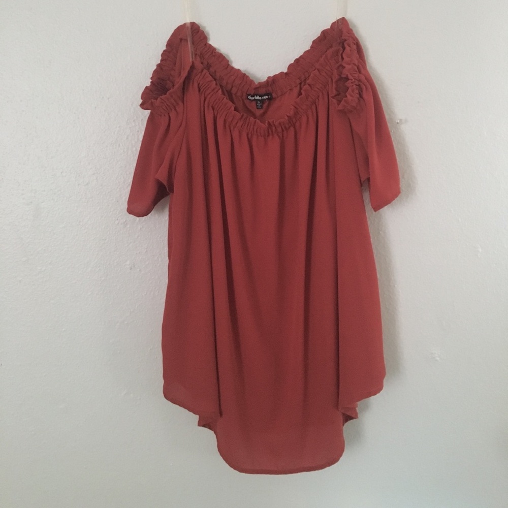 Charlotte Russe rust off the shoulder top